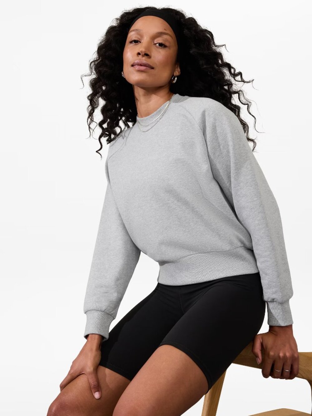 Athleta Forever Fleece Crewneck Sweatshirt, Grey Size L